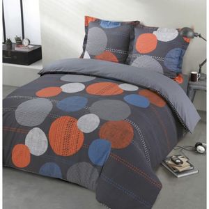 Qucover Housse de Couette 135x200cm avec 1 Taie d’Oreiller 80x80cm Parure de Lit en Microfibre Style Vintage Rétro Housse Couette Imprimé avec Fermeture Éclaire pour 1 Personne 