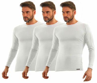 Maillot de corps Sesto senso Maillot de Corps Lot de 3 Coton Longues Manches sous-Vetements Haut Thermique Homme