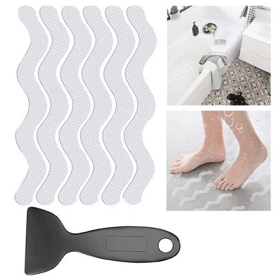 6 Pastilles Antidérapantes Pour Douche Et Baignoire - Autocollants Sécurité Ronds 10x10 Cm - Idéal Salle De Bain, Cuisine, Escaliers Pour Personnes âgées