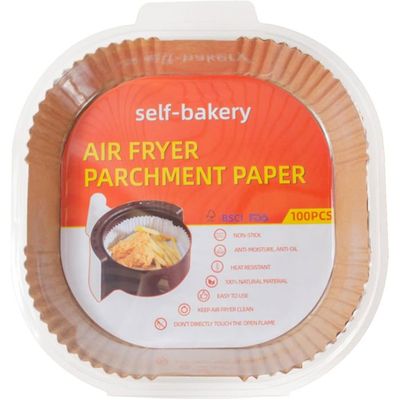 Papier Cuisson Air Fryer 100 Pièces - 20x20cm - Jetable - Pour Four, Micro-ondes, Cuiseur Vapeur