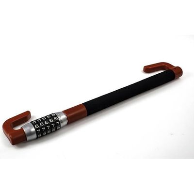 Relaxdays Canne Antivol Voiture à Code – Bloque-Volant Réglable 49,5-77,5 Cm – Acier Robuste – Noir/Rouge – Voiture & Camping-Car