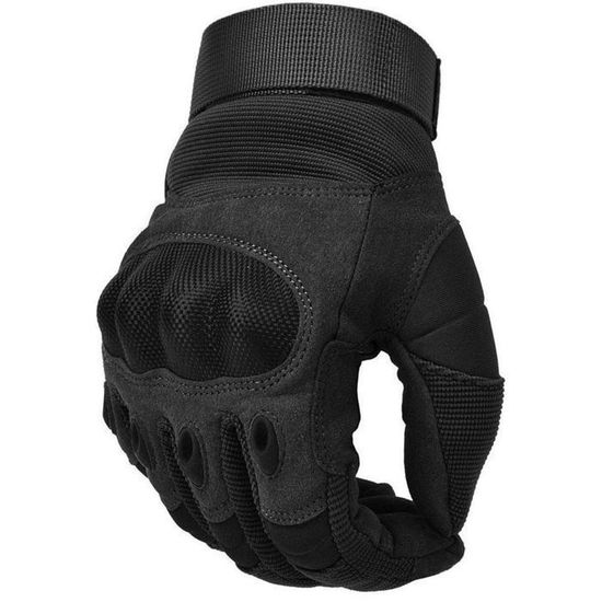 Gants Moto Plein-Doigt Écran Tactile - PU Antidérapant, Respirant, Velcro Réglable - 8