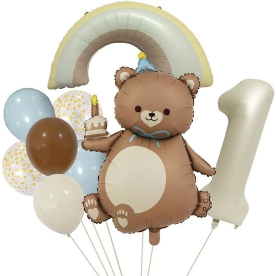 Grand Ballon Nounours Gonflable,Mignon Nounours Ballon Happy Birthday ,Ours Brun Ballon Anniversaire, Animaux Hélium Ballon [u11012] - Maison