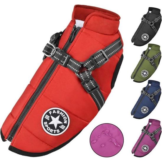 PETBARONET Veste D'hiver Imperméable Intégrale Pour Chiens, Combinaison De Neige, Parfaite Par Temps Froid, Idéale Pour Les Races De Petite Et Moyenne Taille (bleu, Taille M : Poitrine 38,1 Cm