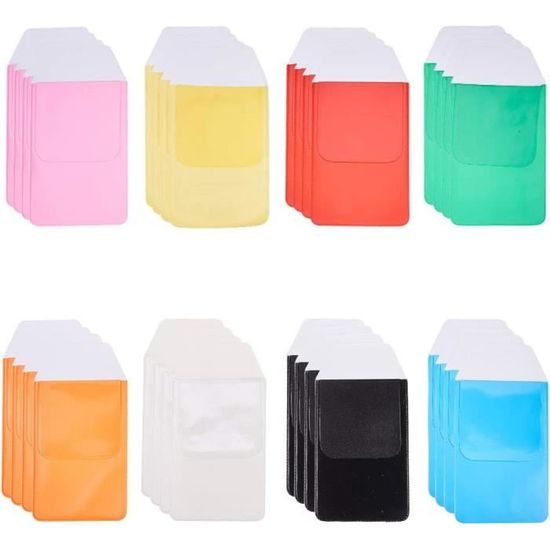 Lot de 10 Chemises pochettes carte lustrée avec soufflet 250 g rouge