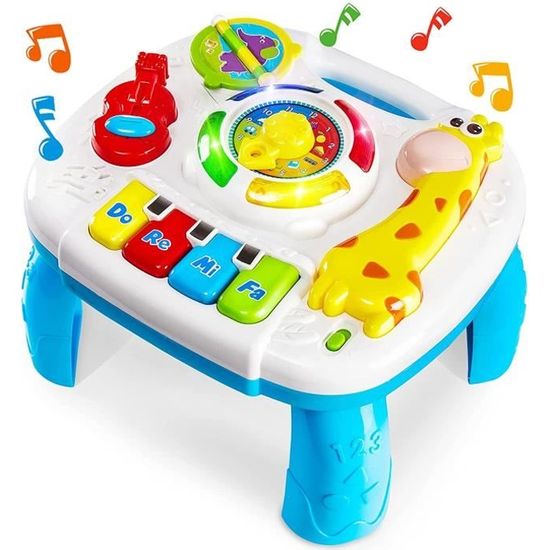 Jouet Bebe 1 an Table Centre d'activité Musicale Bébé Lumières et Sons Jeux  Educatif Cadeau pour Garçon Fille 18 Mois 1 2 3 Ans - Cdiscount Jeux -  Jouets