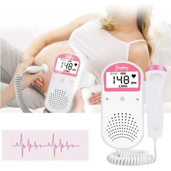Babyphone GENERIQUE 3mhz doppler moniteur de fréquence cardiaque fœtale  ménage portable grossesse bébé fœtal son détecteur de rythme cardiaque pas  de rayonnement