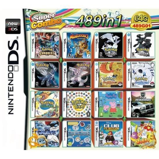 489 en 1 Cartouche de jeu DS Pokémon Mario Eco Creatures Jewel Master ...