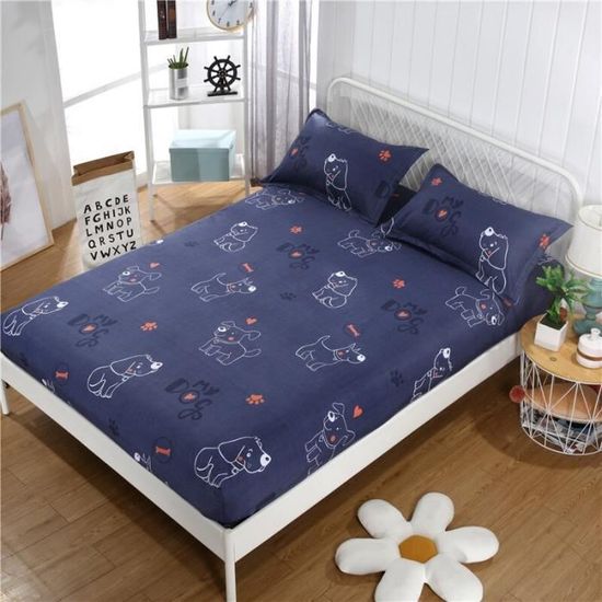 Drap Housse,Drap de lit imprimé fleuri, couvre matelas, ensembles de draps aux quatre coins avec - Type GouGOU-1PC Sheet 120X200CM