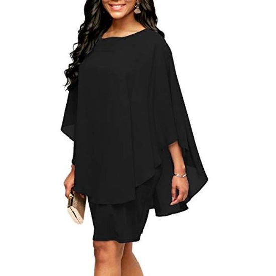 Robe TOPSHOP Superposée Mousseline De Soie Noir - Taille UK 10 - Neuf Sans étiquettes