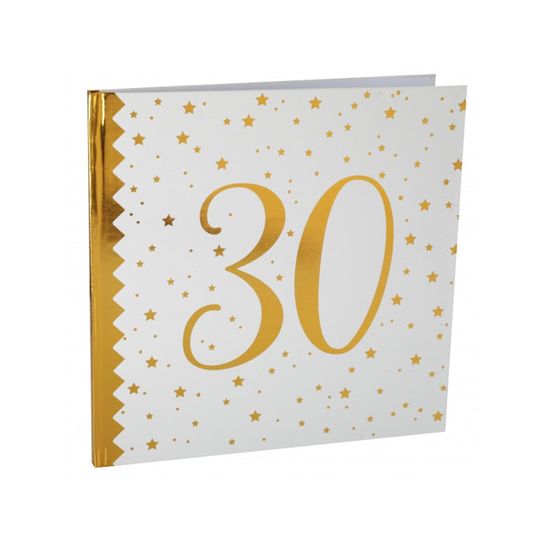 Livre d'or 30 ans Joyeux Anniversaire Blanc et Or Multicolor