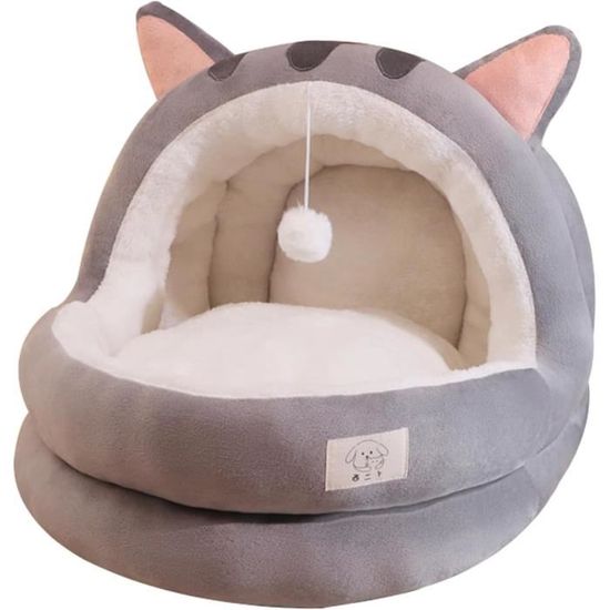 Panier Pour Chat Douillet Avec Coussin Amovible - Tente Moelleuse Polaire - Taille M (57x37x28 Cm) - Lavable En Machine