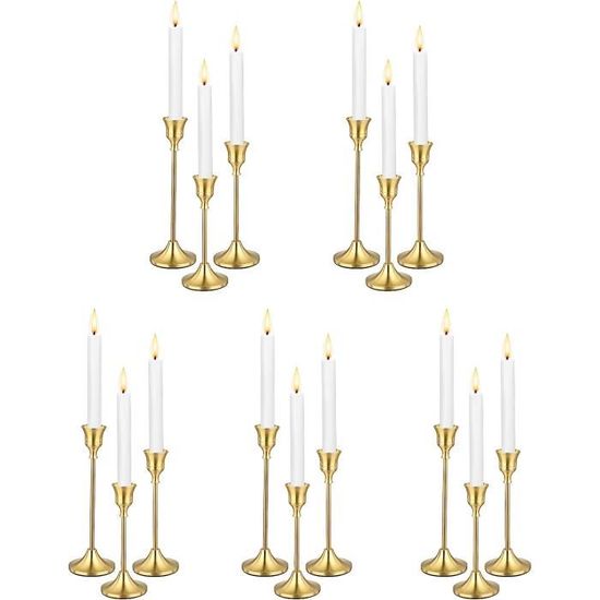 15 Paquets De Bougeoirs Bougeoirs Cônes En Laiton Doré En Métal, Chandelier Moderne Vintage