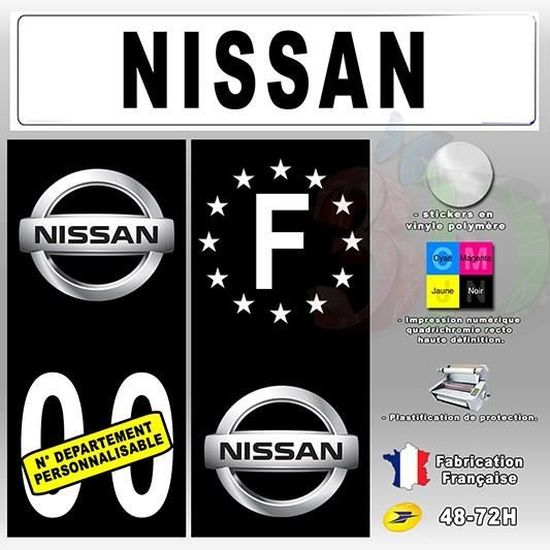 Kit 4 Autocollants Style Plaque D'immatriculation Black Edition - Lettres F+ Et Chiffres 94 - Pour Vitre