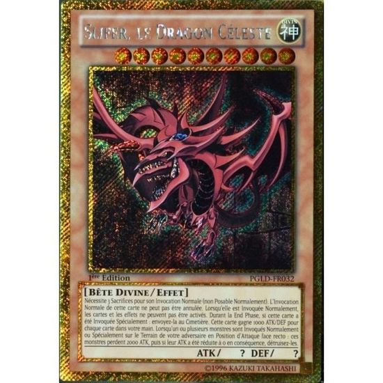 Carte YUGIOH PGLDFR032 Slifer, Le Dragon Céleste FR Cdiscount Jeux Jouets