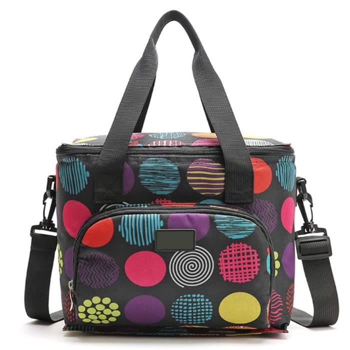 Sac Isotherme Réutilisable Lunch Tote isolé Lunch Box pour les Enfants Fille Sac Isotherme Repas Portable Avec bandoulière réglable
