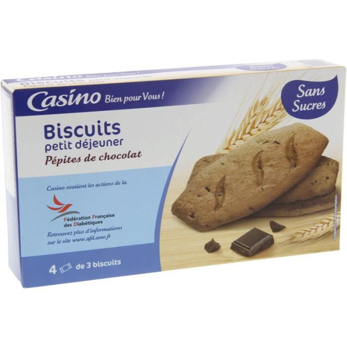 Biscuits Petit Déjeuner aux Pépites de Chocolat Sans Sucre - 150 g