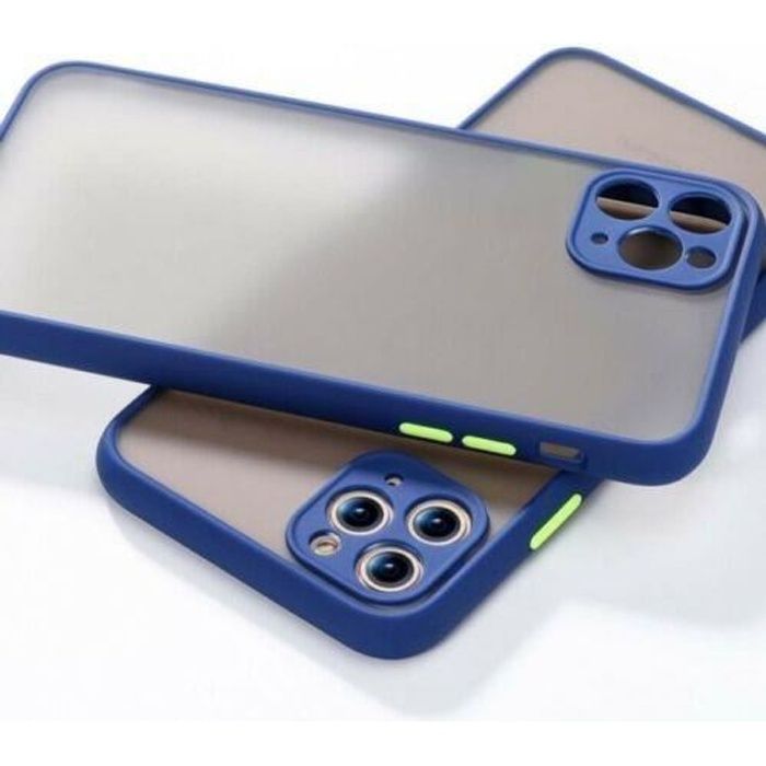 Coque Pour iPhone 12 Pro Max Hybride Luxe Antichoc Bleu