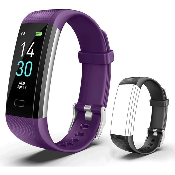 Showyoo Montre Connectée Cardiofréquencemètre Tracker d'Activité Écran Coloré avec Moniteur de Sommeil, Réveil, Notifications, B40
