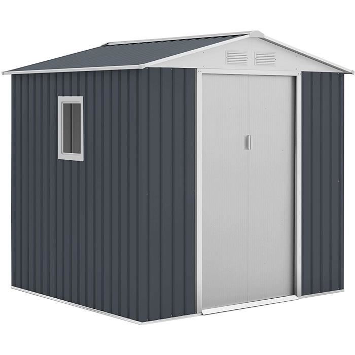 Abri de Jardin en Métal Darlington Anthracite/Blanc 4,07 m² Extérieur - KIS12132 - GARDIUN