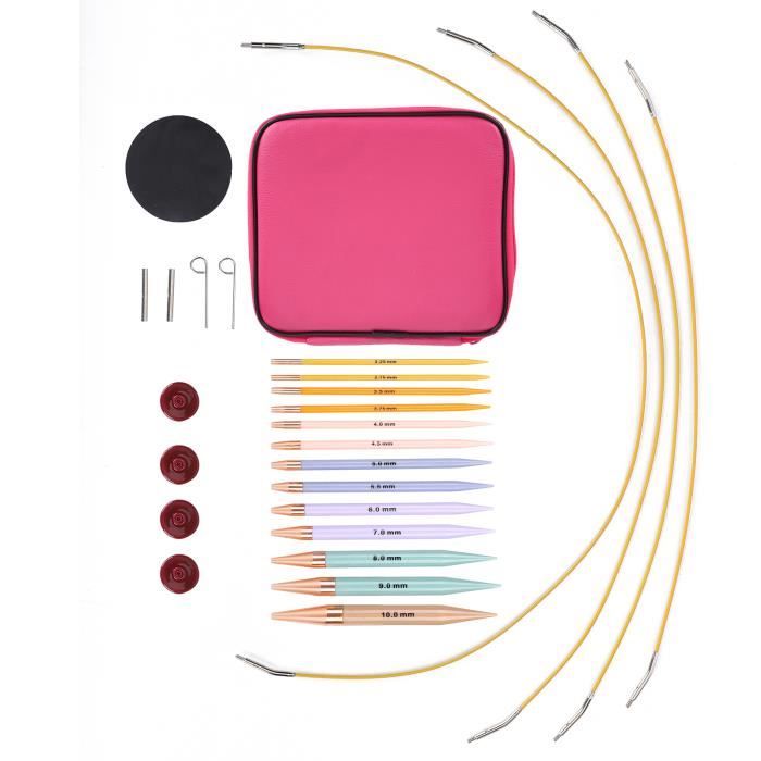 Aiguille à tricoter circulaire, aiguille à crocheter facilement flexible, pour chaussettes chandails femmes filles