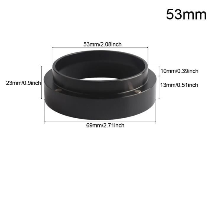 Café Filtres,Aluminium 51mm-53mm-54mm-58mm anneau de dosage Intelligent bol de brassage café poudre expresso - Type Black Ring 53MM