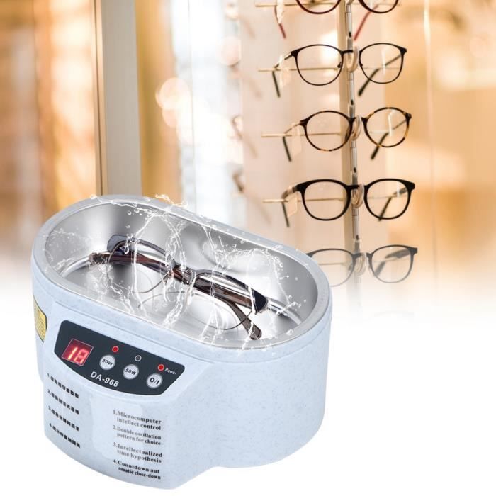 Tbest Nettoyeur de bijoux Mini machine de nettoyage de lunettes de nettoyeur de bijoux à ultrasons électrique professionnel 30W +