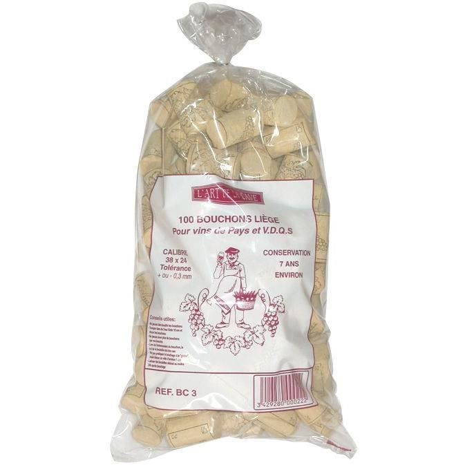 BOUCHONNERIE JOCONDI Bouchon cylindrique en liège 38x24 mm
