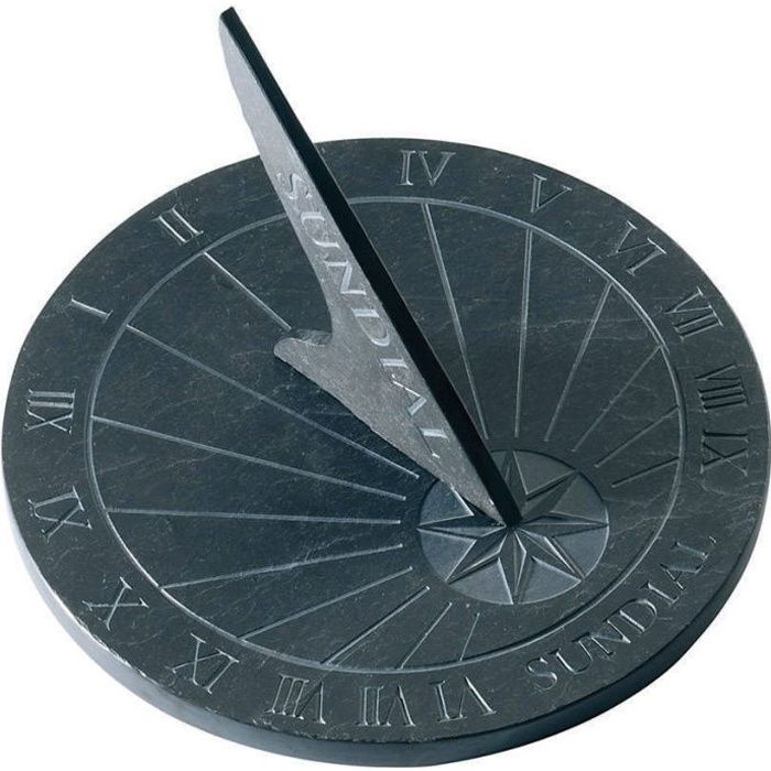 Cadran solaire à poser en schiste 24,5cm