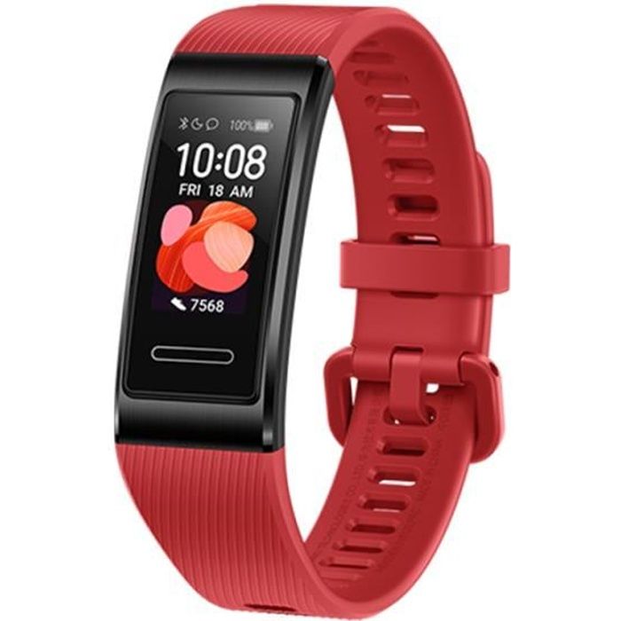 HUAWEI Band 4 Pro Rouge Amoled 0.95 'Matériel métallique Test d'oxygène sanguin Capteur de fréquence cardiaque Bracelet de sommeil