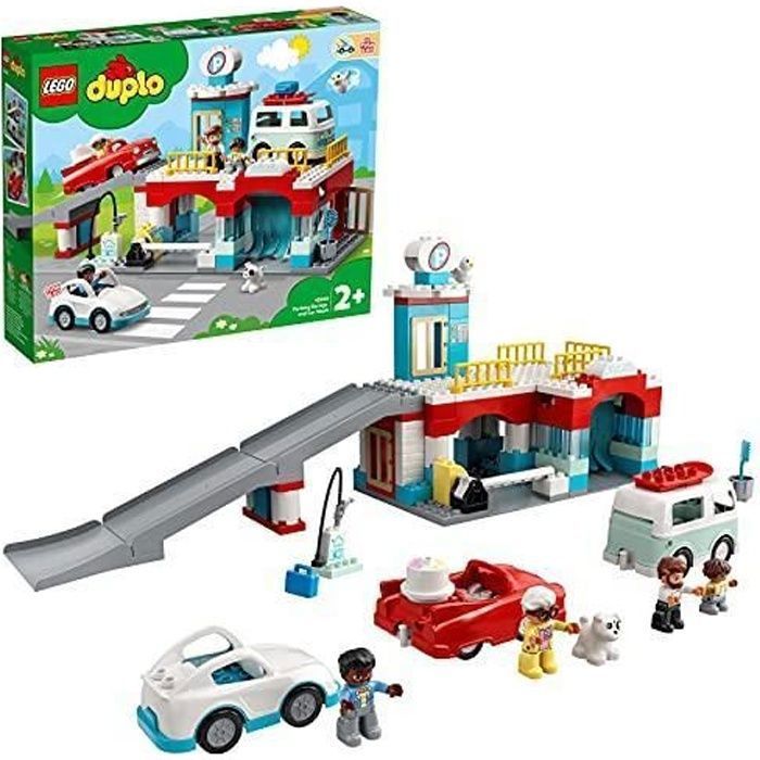 LEGO 10948 Duplo Le Garage et la Station de Lavage Jouet Enfant 2 Ans avec Voitures à Pousser