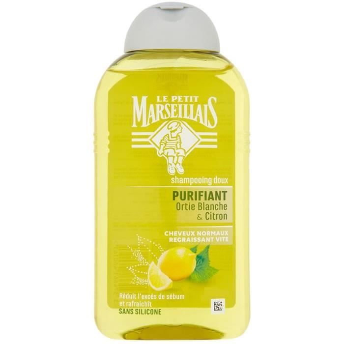 LOT DE 4 - LE PETIT MARSEILLAIS Purifiant Shampooing extraits d'ortie et citron 250ml