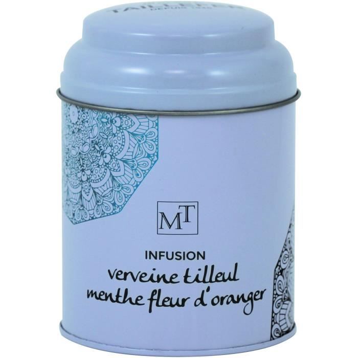 MAISON TAILLEFER Infusion Verveine Tilleul Menthe Fleur d'oranger Boite Métal 80g