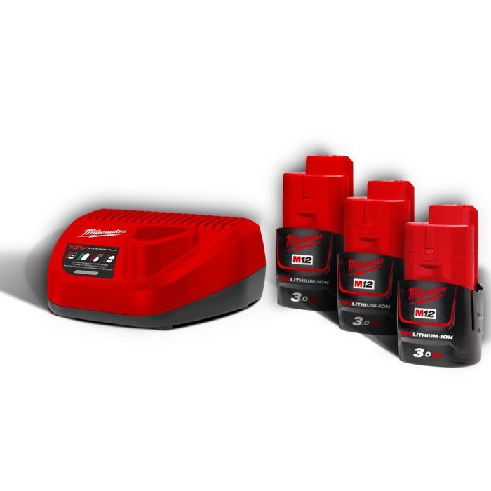 Pack 3x3 Ah M12 NRG-201 12 V - MILWAUKEE - 4933459207