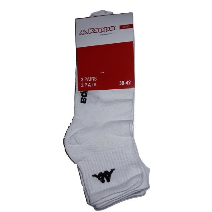 Kappa Lot 3 paires de chaussettes ,chaussettes sport,chaussettes noir ou blancNoir