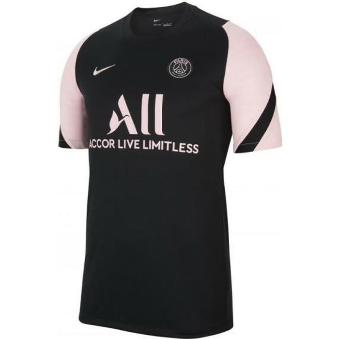 Nouveau Maillot Officiel D'Entrainement Noir et Rose Femme Nike PSG Paris Saint-Germain 2021-2022