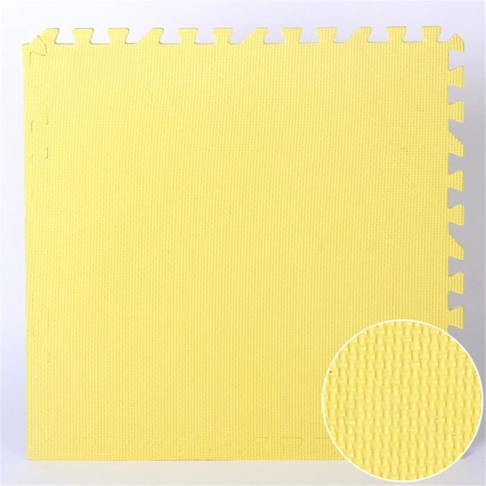 9pcs tapis de sol puzzle tapis mousse bebe jeu enfant puzzle mat 30x30cm jaune
