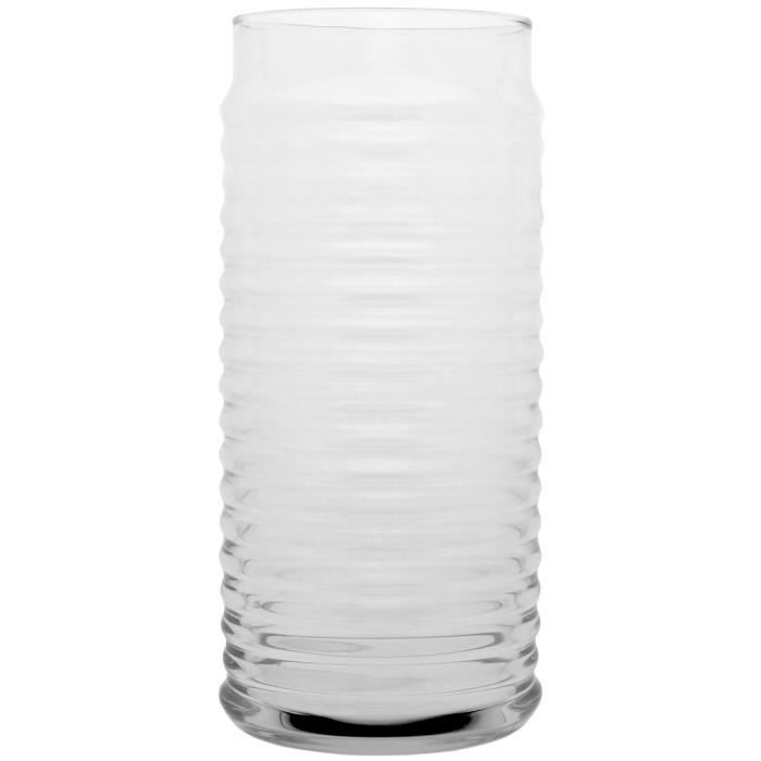 Vase Tendance Forme Cylindre Design Spirale 22cm Transparent