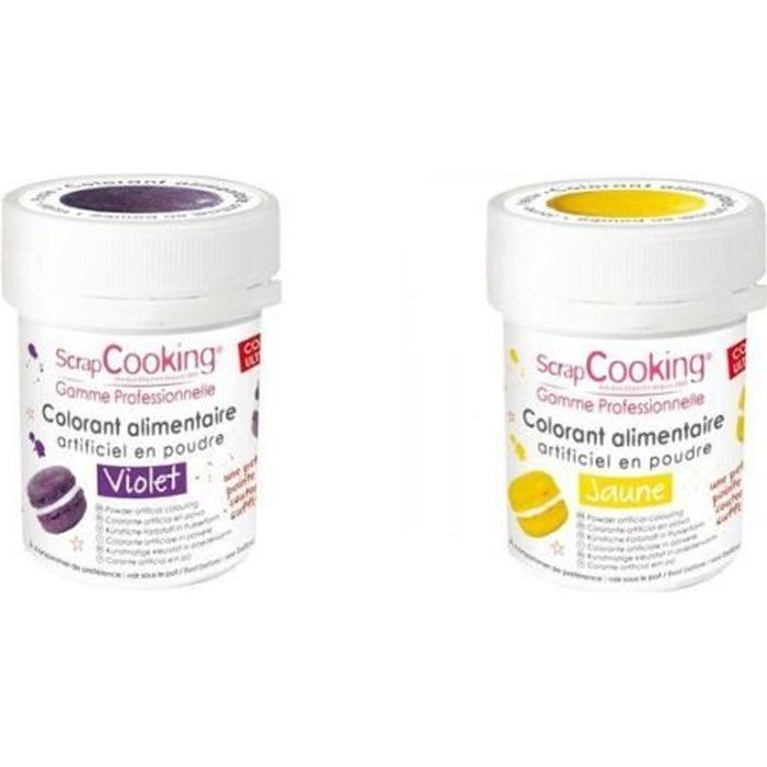 2 colorants alimentaires en poudre - jaune-violet