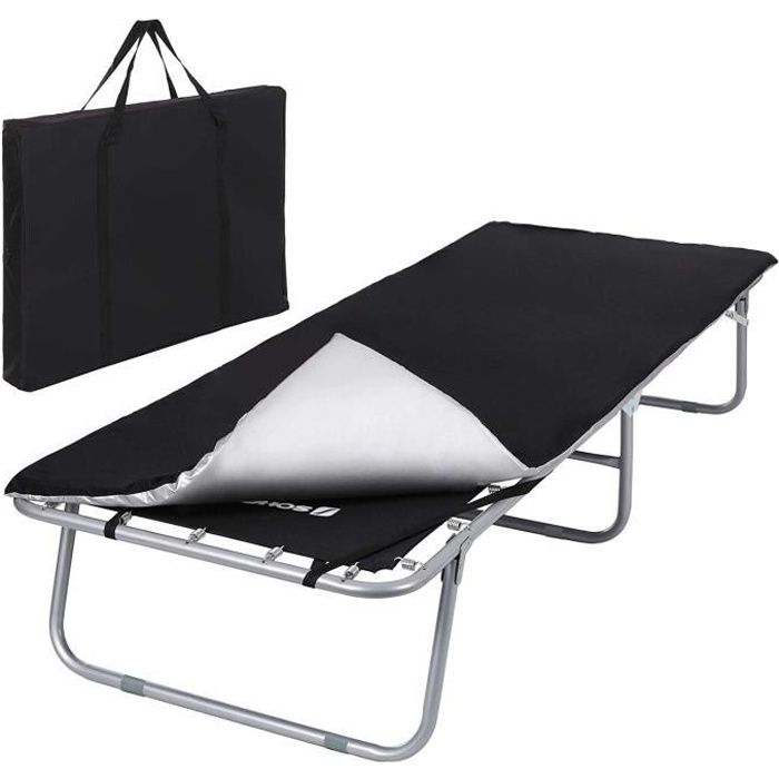 SONGMICS Lit de Camp Pliable lit Pliant de Voyage 200 x 74 x 39 cm 260 kg GCB20H