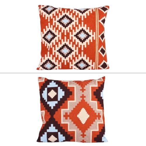 Coussin rouge losange 45 cm (1 modèle aléatoire) - Table Passion Décoré