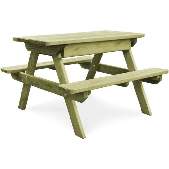 Table de pique-nique avec bancs Bois de pin imprégné FSC | Vert - Meubles de jardin - Tables d'extérieur | Vert | Vert