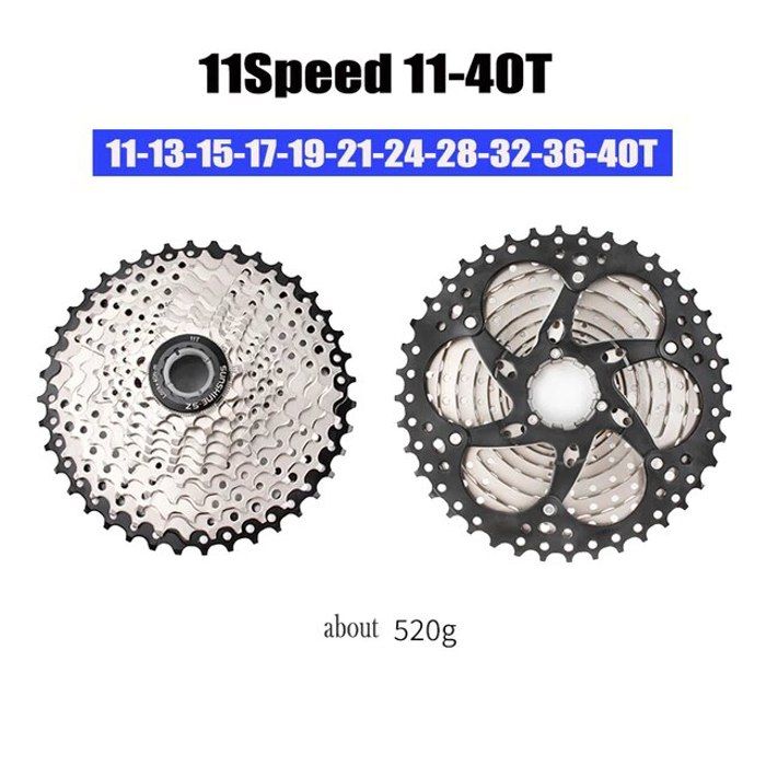 Cassette VTT 8-12 Vitesses - 11-40T à 11-52T - Acier Nickelé - Structure Divisée - Avec Extension