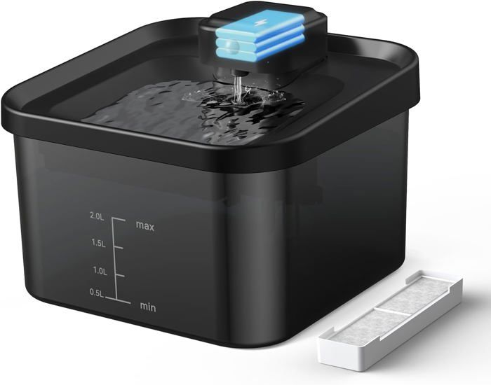 Comparer les prix de 2L Fontaine a Eau Chat sans Fil,Fontaine a Eau Chat par Batterie 4000mAh,Fontaine pour Chat à Capteur Infrarouge,Fonctionne