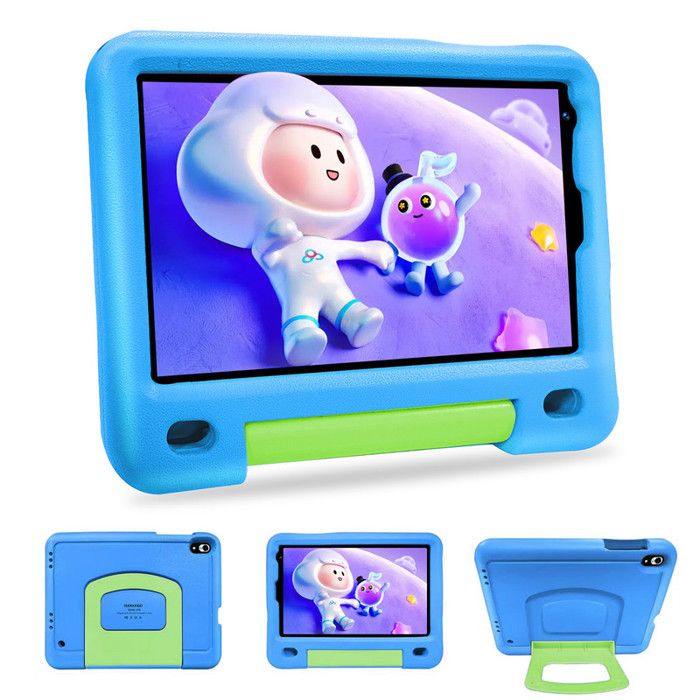 Tablette Tactile – Android – 8 Pouces – 4Go RAM – 64Go/128Go Extensible – Enfants Bleu