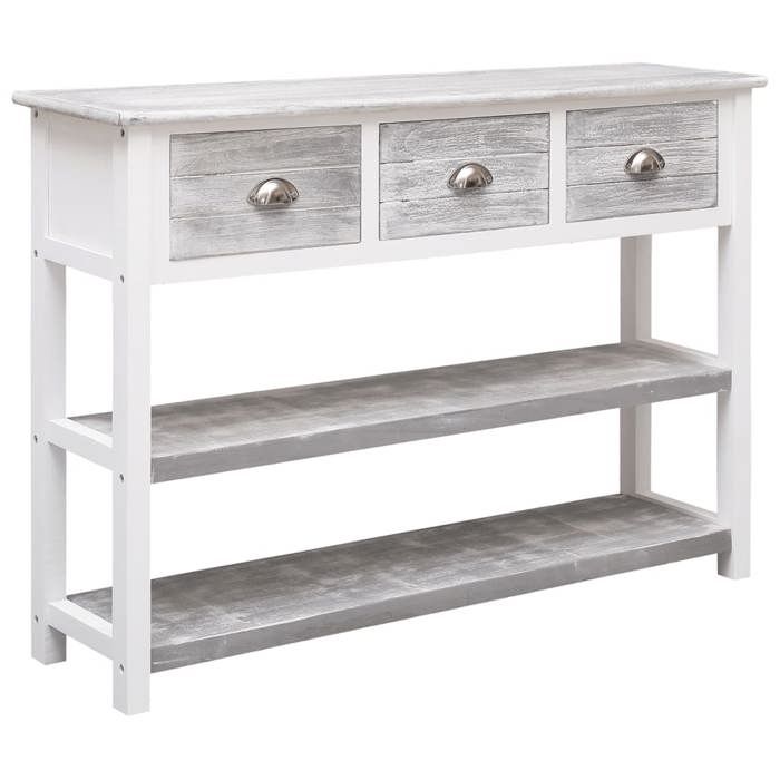 SALE 2025Meuble bas bahut vaisselier - Buffet Gris antique 108x30x76 cm Bois de Paulownia massif108 Kg 9705