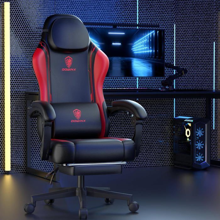 Chaise Gaming Ergonomique GTPLAYER - Tissu Technique Respirant - Soutien Lombaire - Dossier Inclinable 165° - Charge 150 Kg
