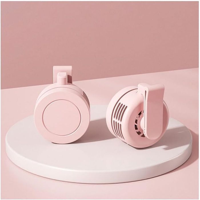 Mini ventilateur à clip de taille ventilateur portable mini ventilateur portable sans pales rotation à 360° (rose) - Nobrand