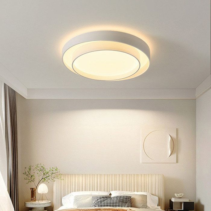 LED Plafonnier Luminaire Lampe De Plafond Blanc Ronde Dimmable Avec Télécommande Ø50*10CM