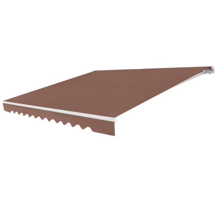 COSTWAY Store Banne de Balcon Rétractable 36 X 3M avec Tissu Résistant aux UV et à lEau Cadre Aluminium Angle Réglable 5-35° Brum